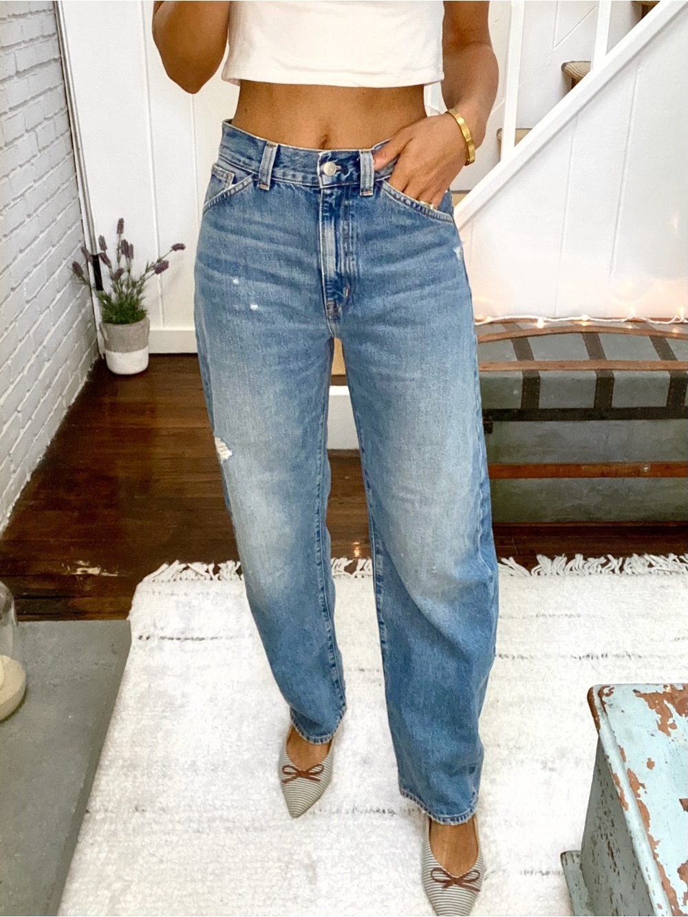 MADEWELL Light Blue Women's High-Rise Distressed Balloon Leg Jeans! 👖